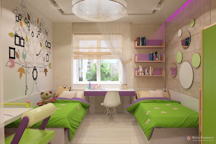 Дизайн детской комнаты для двух разнополых детей