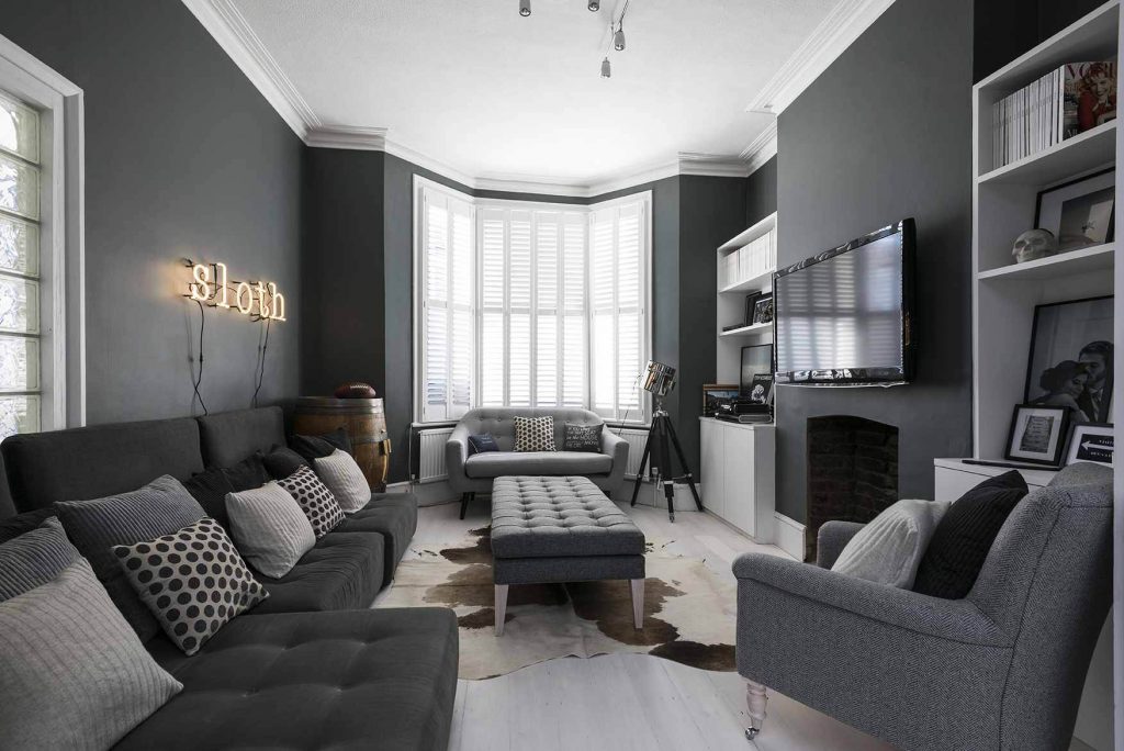 Дизайн гостиной в серых тонах - Фото, идеи интерьера в сером цвете