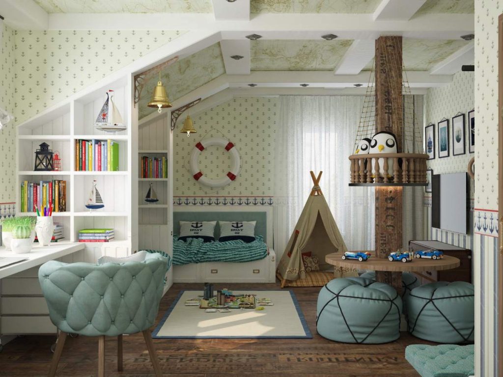 Дизайн интерьера детской комнаты для мальчика - 95 фото