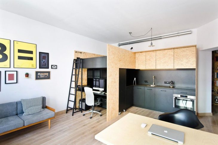 Дизайн однокомнатной квартиры студии 75 фото идей