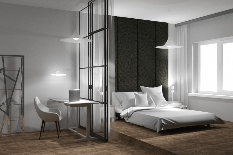 Дизайн-проект спальни в стиле минимализм