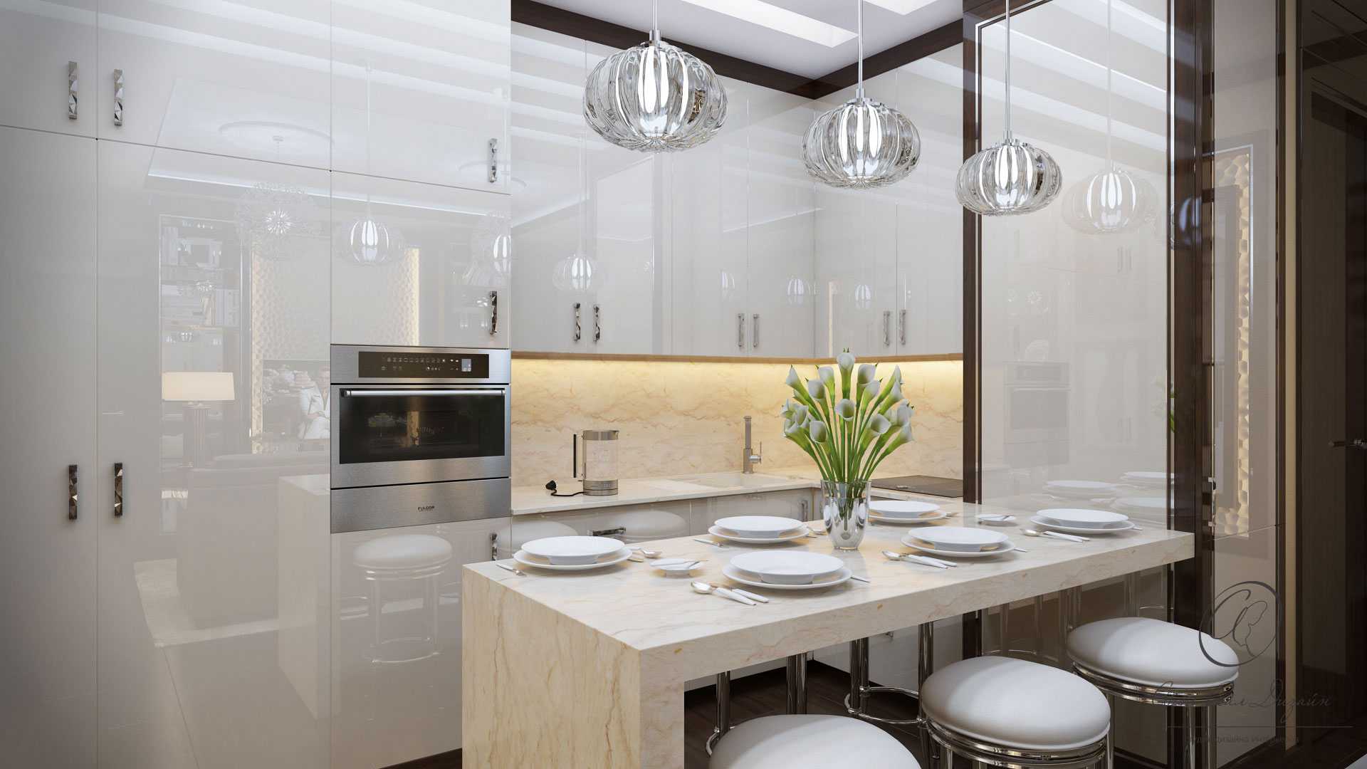Кухня столовая дизайн интерьера - фото, зонирование, проекты