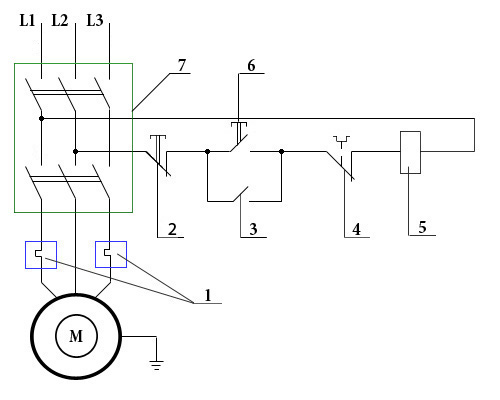 Схема подключения магнитного (электромагнитного) пускателя