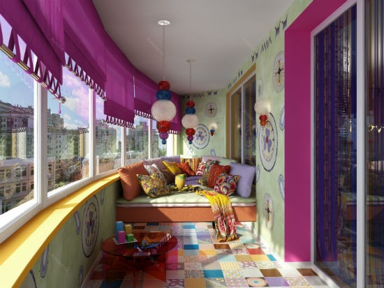 Отделка и дизайн интерьера полукруглого балкона в квартире и частном доме
