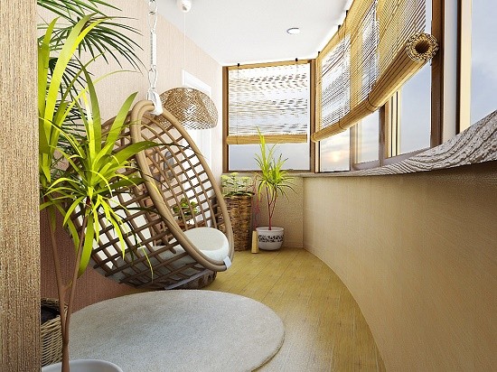 Отделка и дизайн интерьера полукруглого балкона в квартире и частном доме