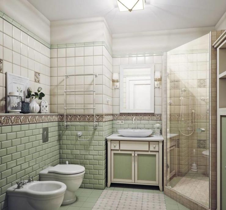 Плитка кабанчик в ванной: фото в интерьере