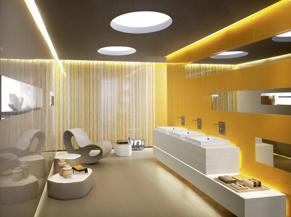 Дизайн плитки в ванной комнате в современном стиле