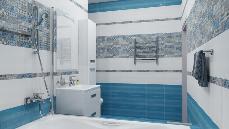 Дизайн плитки в ванной комнате в современном стиле
