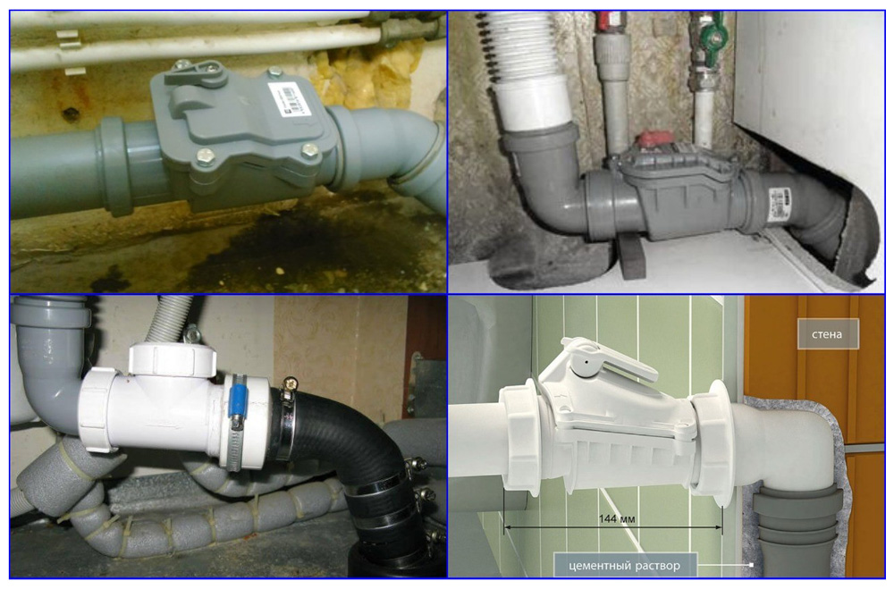 Обратный клапан для канализации 50 мм и 110 мм — виды, конструкция, монтаж