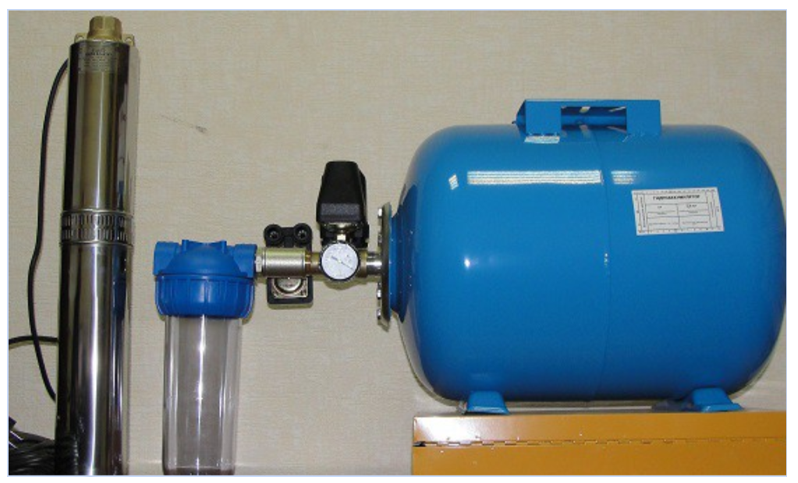 Схема подключения гидроаккумулятора к насосу в системе водоснабжения