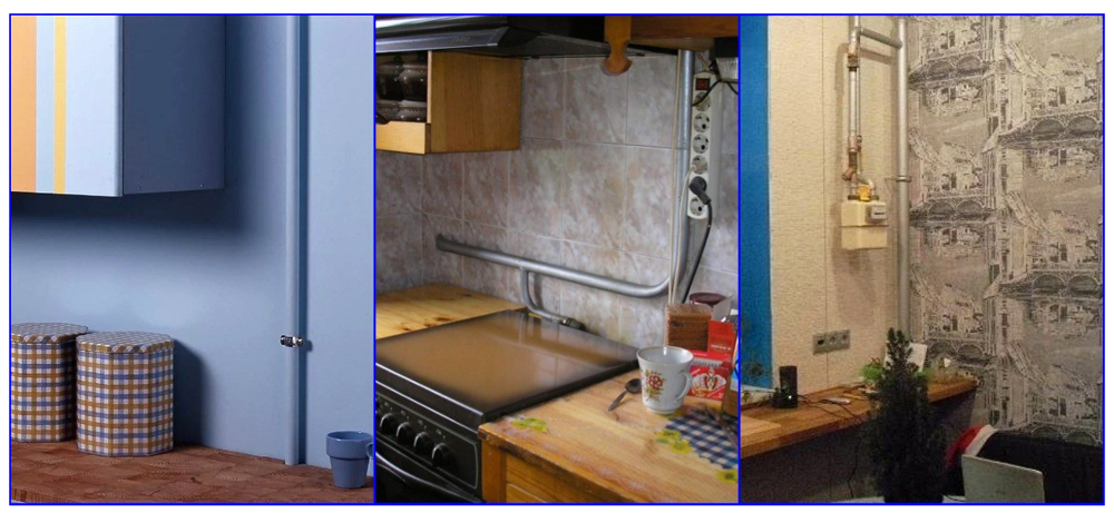 Как спрятать газовую трубу на кухне — различные законные варианты
