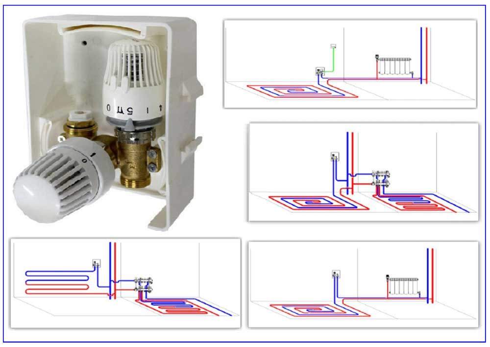 Подключение теплого пола к системе отопления — варианты, схемы, узлы системы