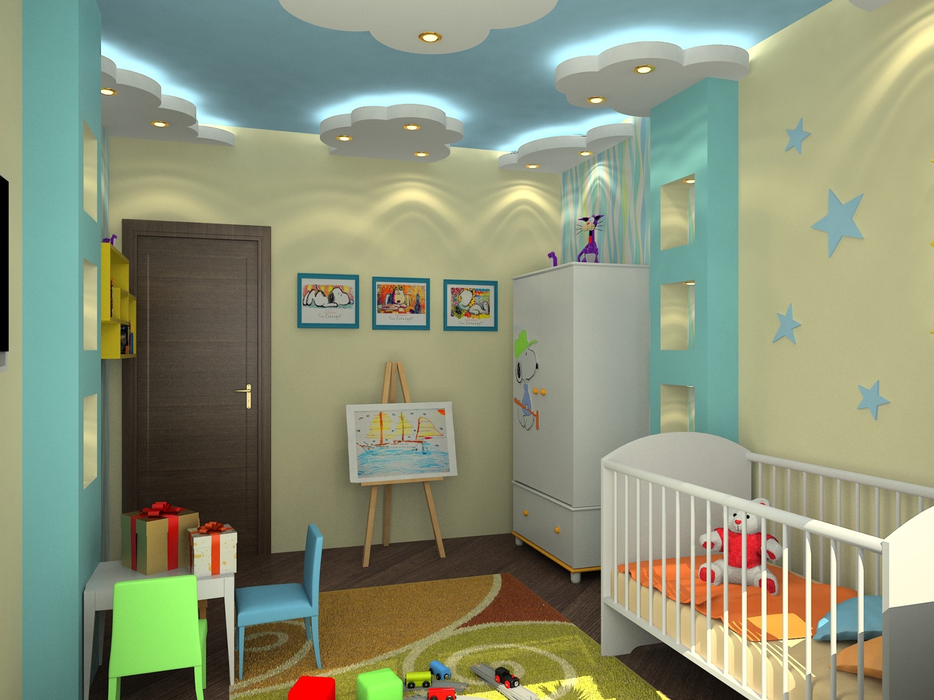 Потолок в детской: общие рекомендации по подбору материала и дизайна.