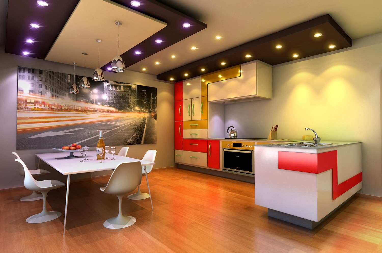 Подвесной потолок на кухне: ТОП-4 используемых материалов
