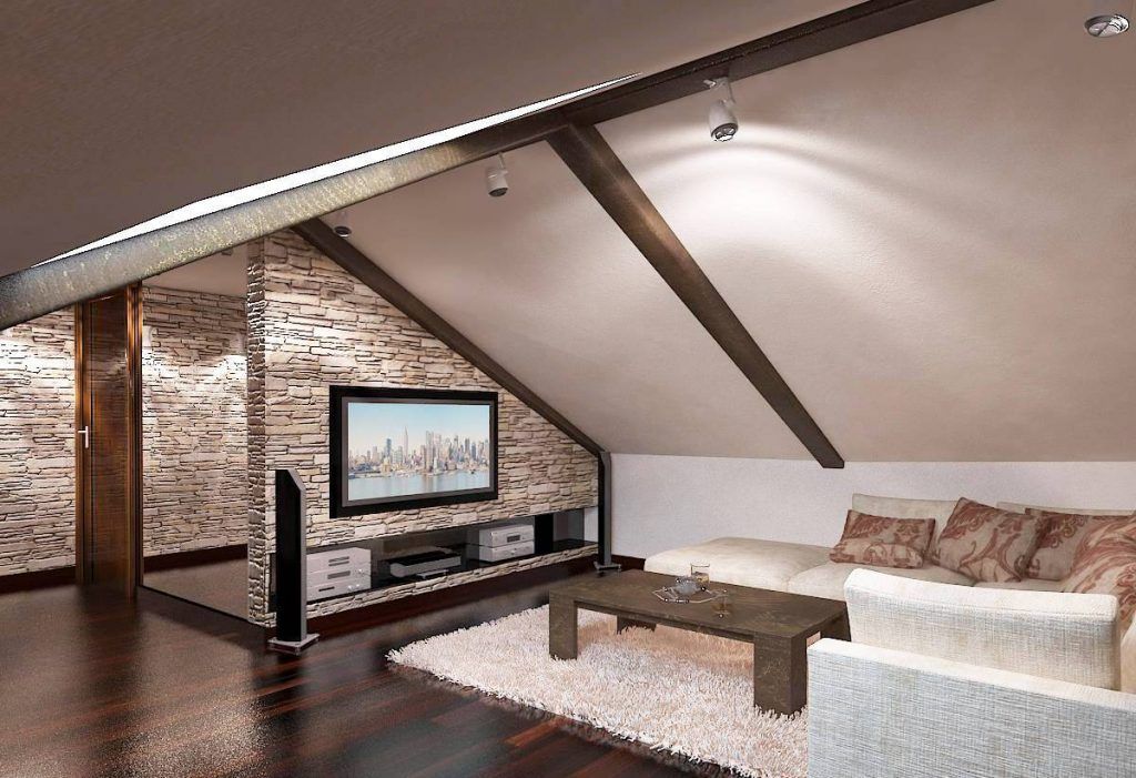 Потолок мансарды: выбор и установка материала для помещения.