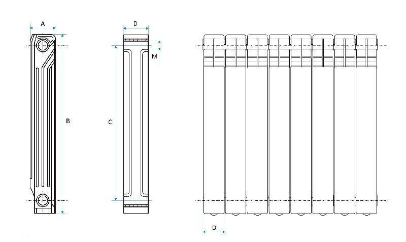 Размеры батарей отопления: габариты, высота, длина, ширина и глубина радиатора, фото и видео подсказки
