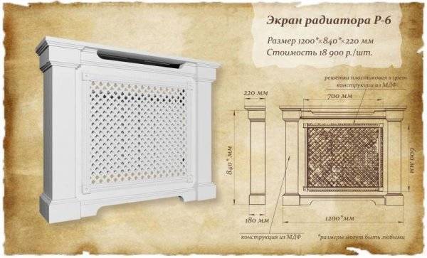 Декоративная решетка для радиатора отопления