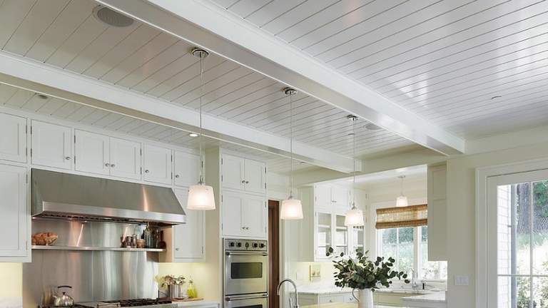 Панели на потолок в кухню: выбор материала и его монтаж.
