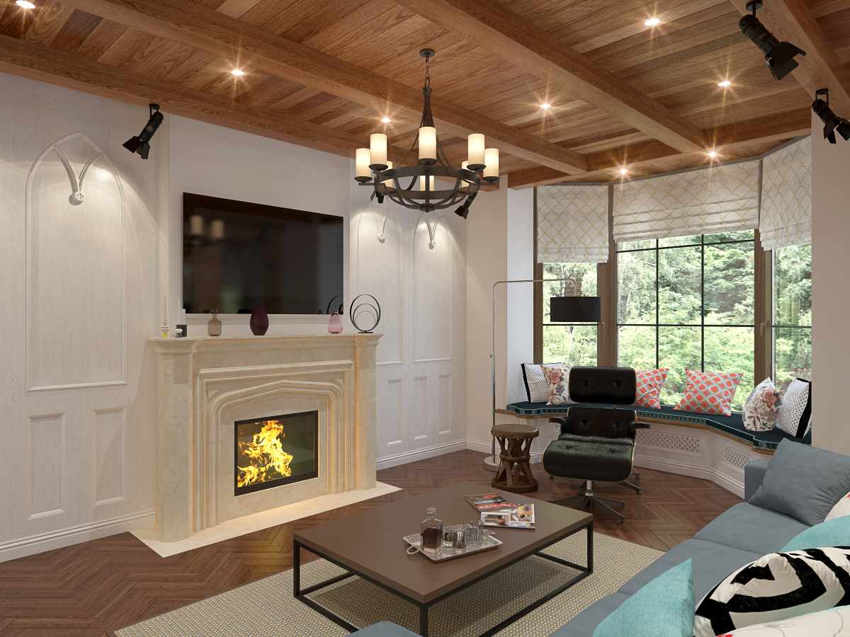 Дизайн гостиной с камином в частном доме 67 фото интерьер каминного зала в деревянном загородном доме