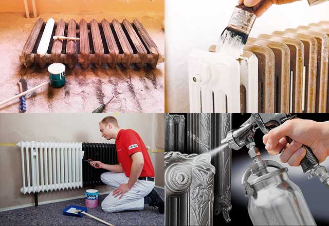 Покраска радиаторов отопления: лучшая краска, как покрасить правильно, окраска радиаторов на фото и видео примерах