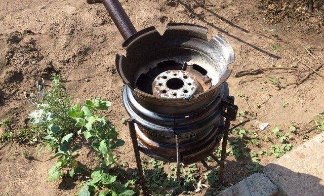 Как сделать в домашних условиях печь из автомобильных дисков буржуйка для бани, печь-мангал своими руками